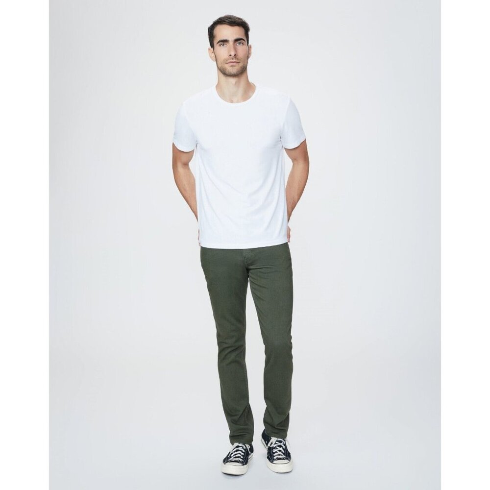 Men's PAIGE Federal Pine Green Transcend Stretch Slim Straight Jeans, Size 33 - Picture 1 of 15